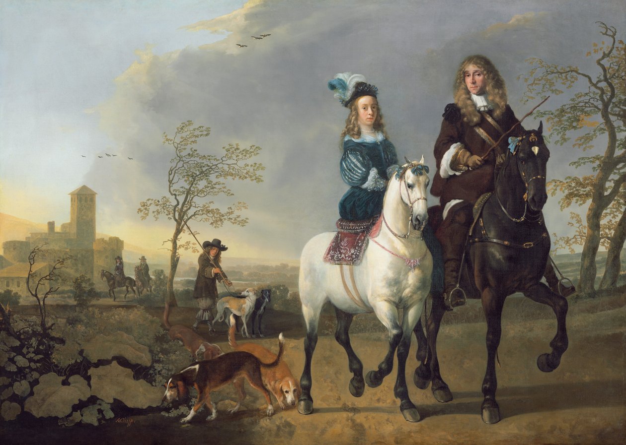 Dame et gentilhomme à cheval, vers 1655, retravaillé 1660-1665 - Aelbert Cuyp