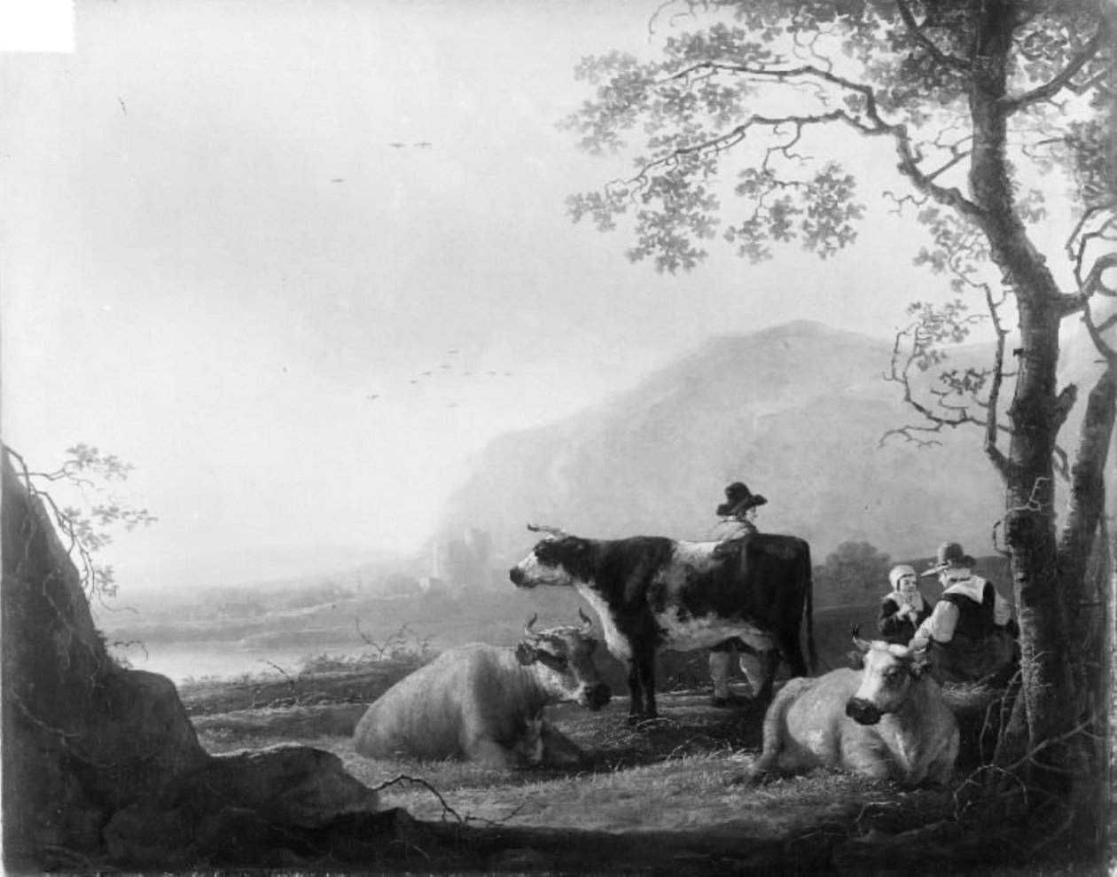 Paysage avec trois vaches et bergers - Aelbert Cuyp