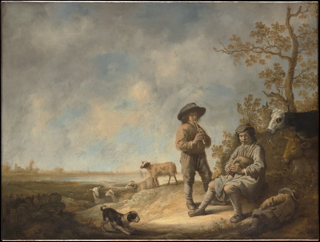 Bergers jouant de la flûte - Aelbert Cuyp