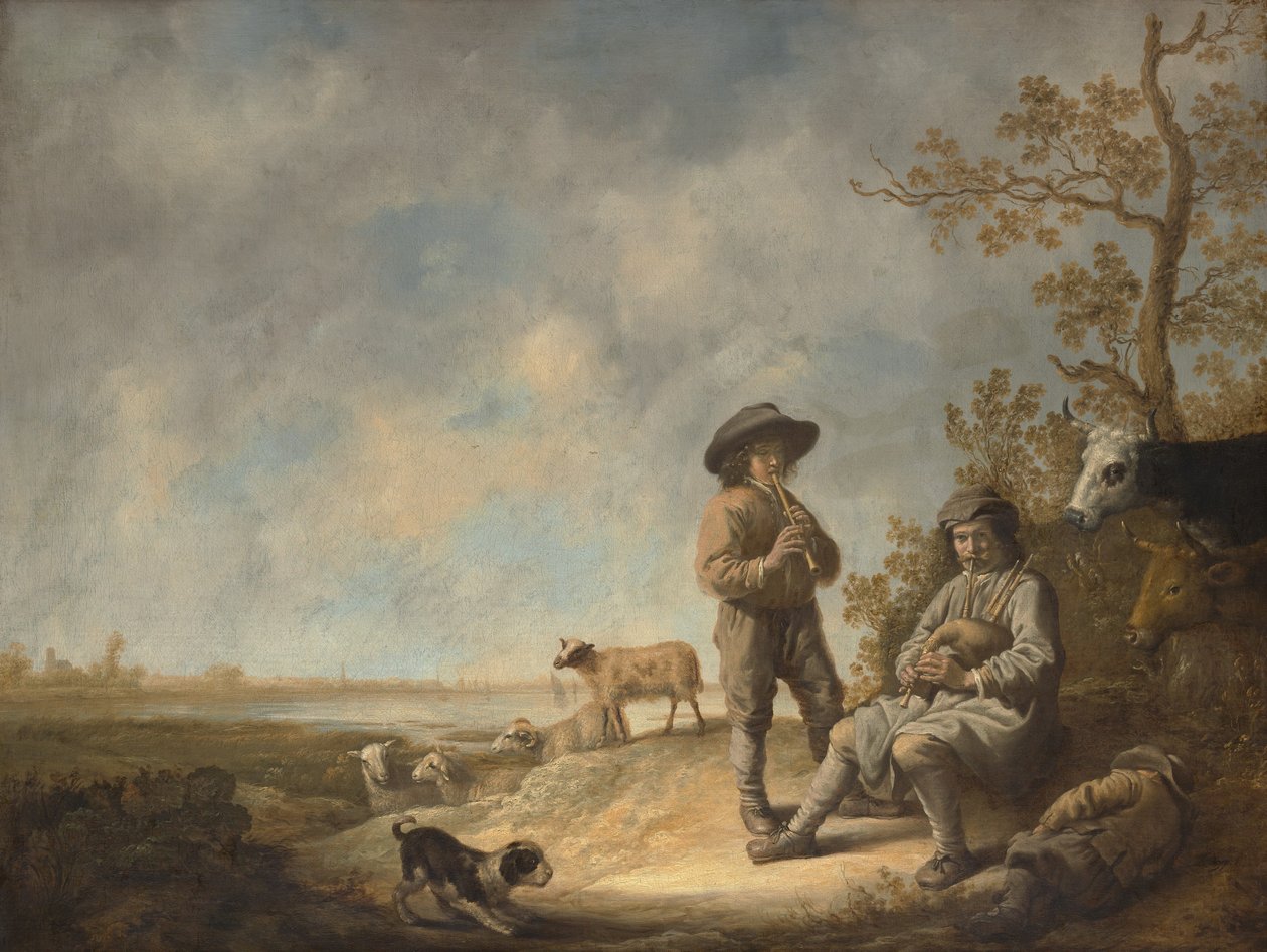 Bergers jouant de la flûte, vers 1643-44 - Aelbert Cuyp