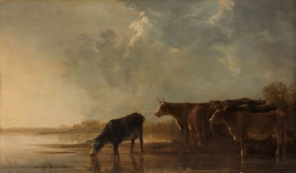 Paysage fluvial avec vaches - Aelbert Cuyp