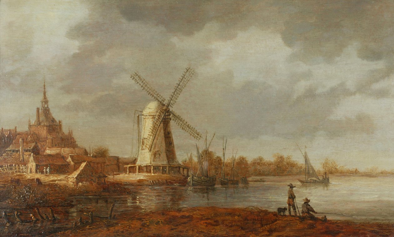 Scène fluviale avec vue sur Dordrecht - Aelbert Cuyp