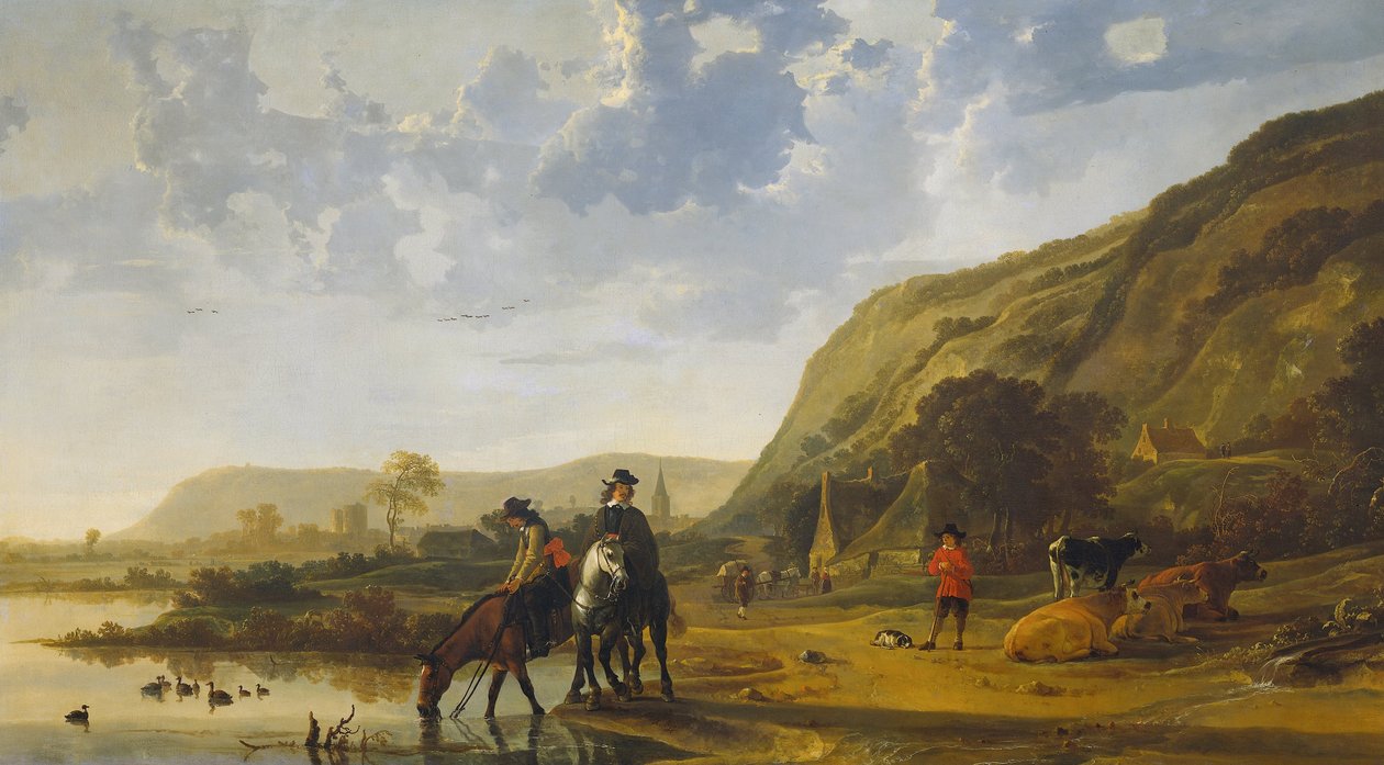 Paysage fluvial avec cavaliers - Aelbert Cuyp