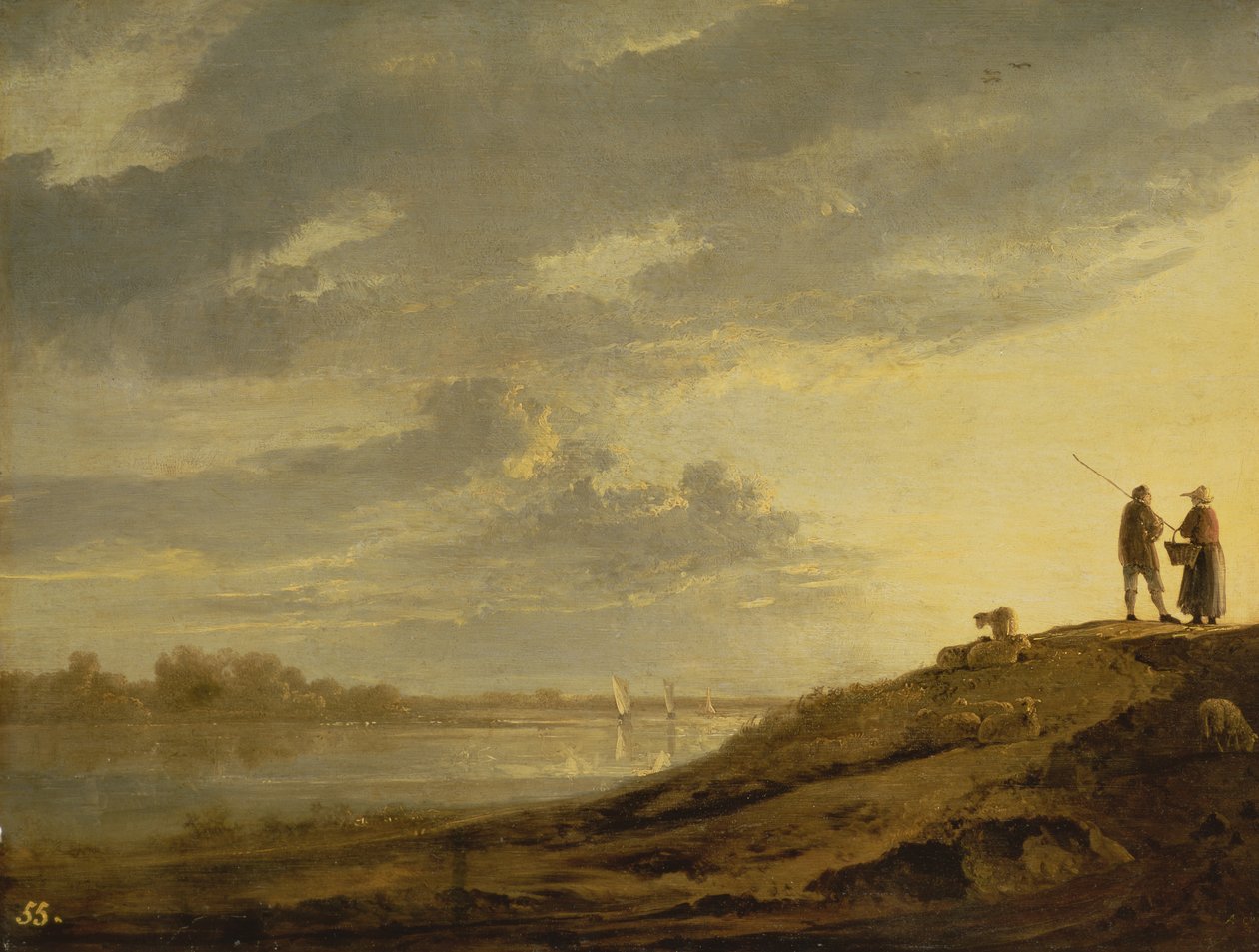 Coucher de soleil sur une rivière, années 1650 - Aelbert Cuyp