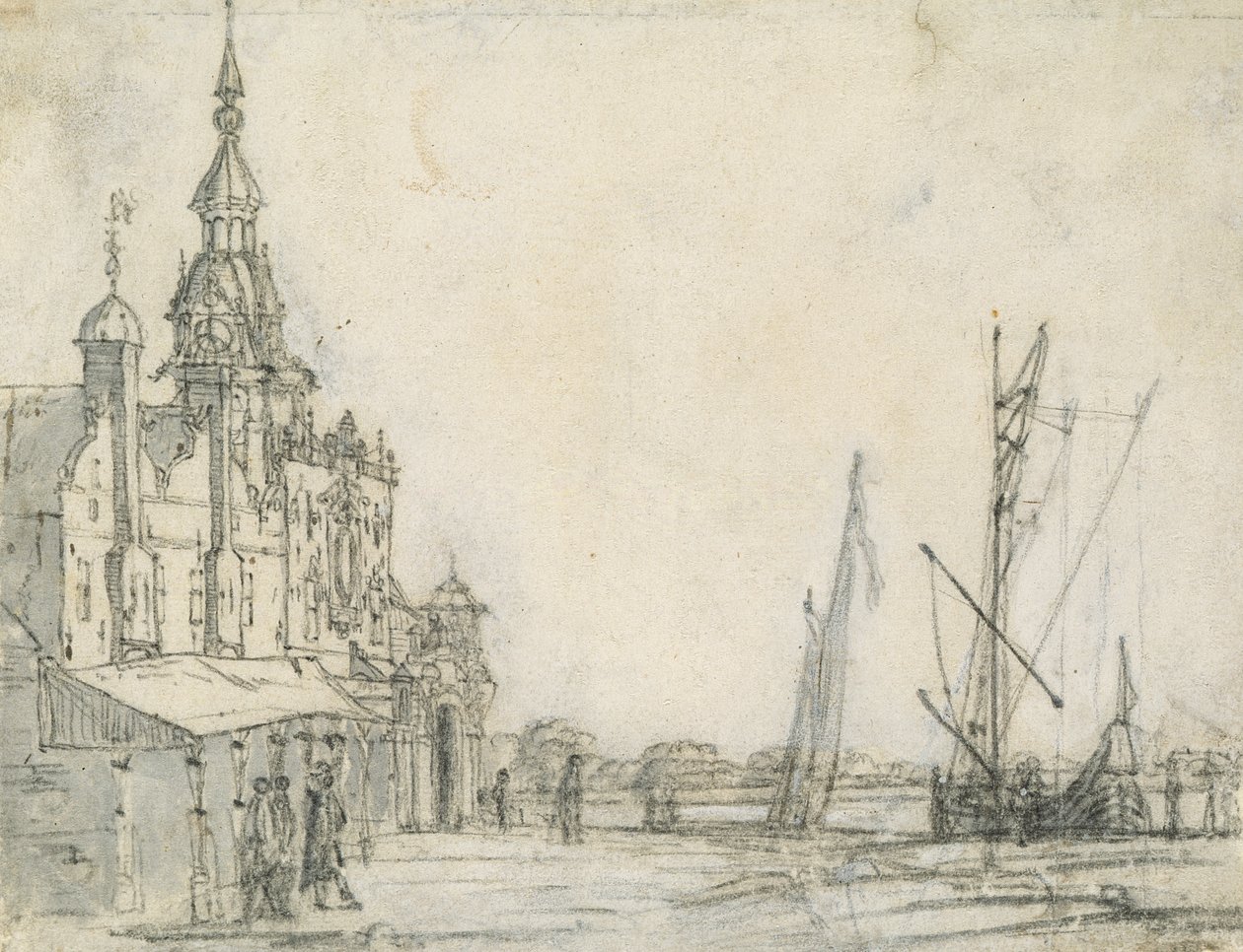 Vue du Groothoofdspoort depuis le nord-est, Dordrecht, 1618 - Aelbert Cuyp