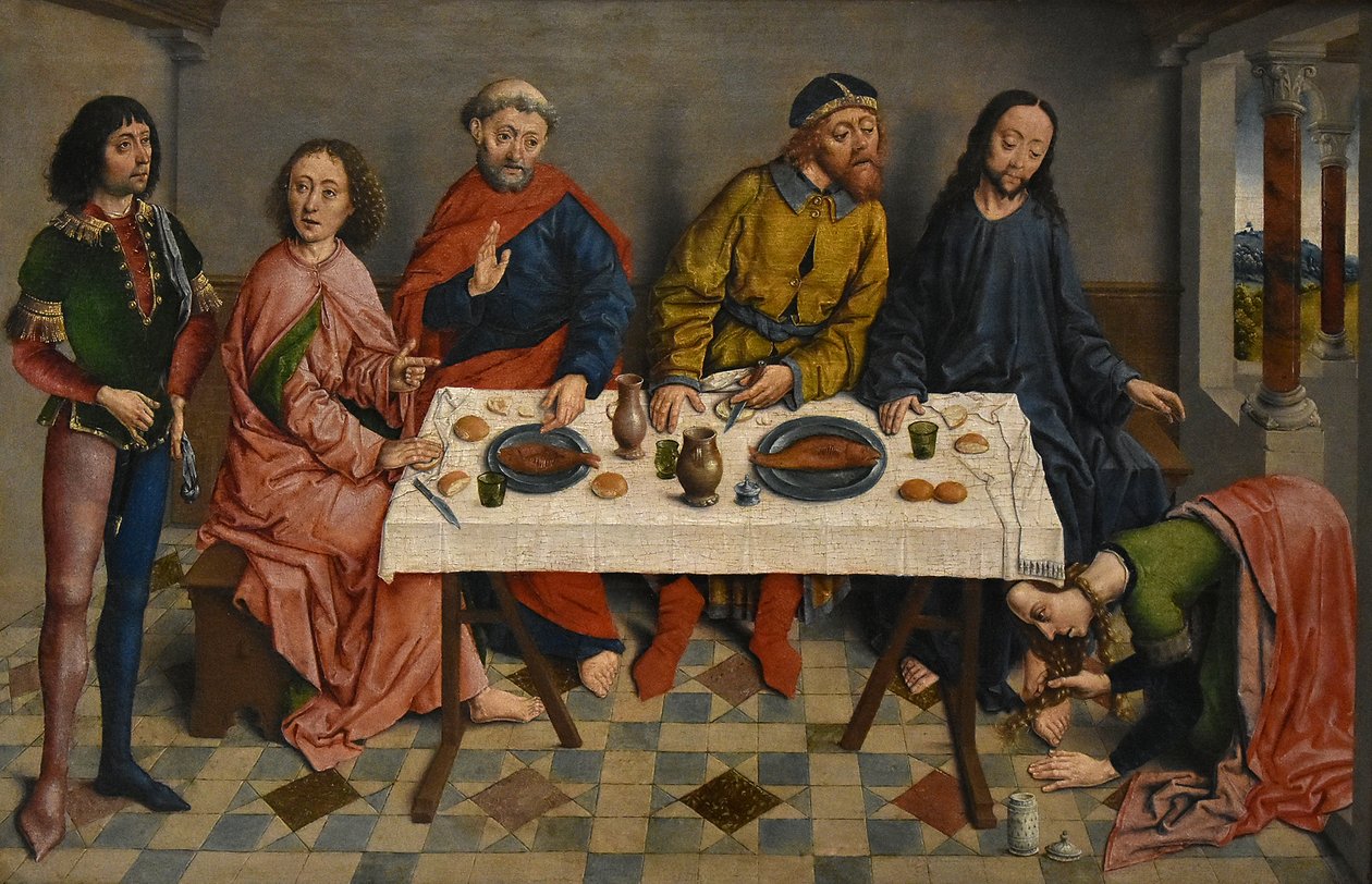 Néerlandais :  Jésus chez Simon le Pharisien Jésus chez Simon par Aelbrecht Bouts - Aelbrecht Bouts