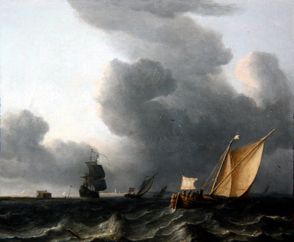 Deux Smalschips Néerlandais et un Navire de Guerre - Aernout Smit