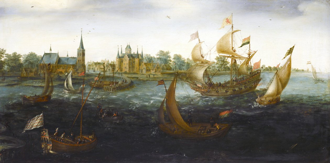 Navires au large de IJsselmonde - Aert Anthoniszoon