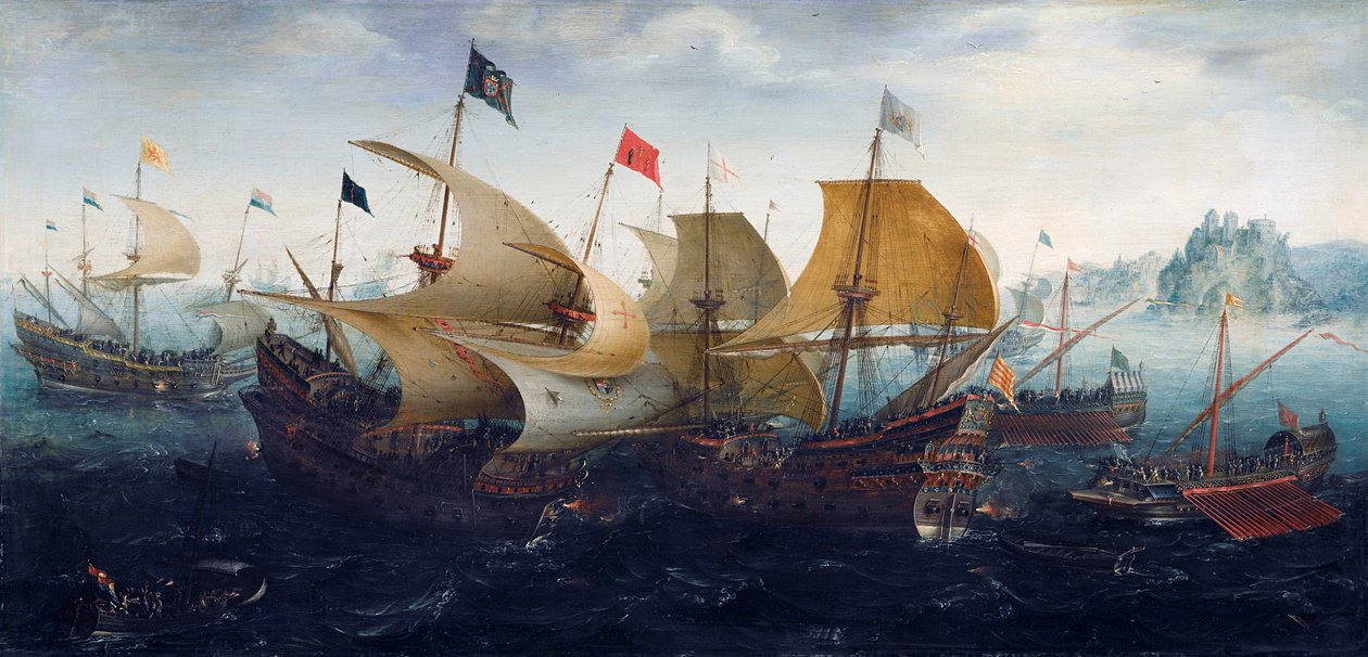La bataille de Cadix (les navires néerlandais et anglais attaquent l