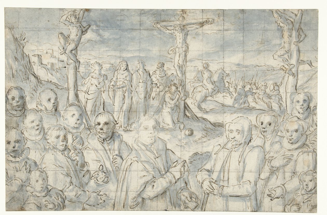 Crucifixion avec un fondateur et sa famille - Aert Pietersz.