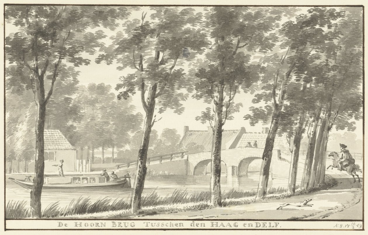 Le pont de Hoorn entre La Haye et Delft - Aert Schouman