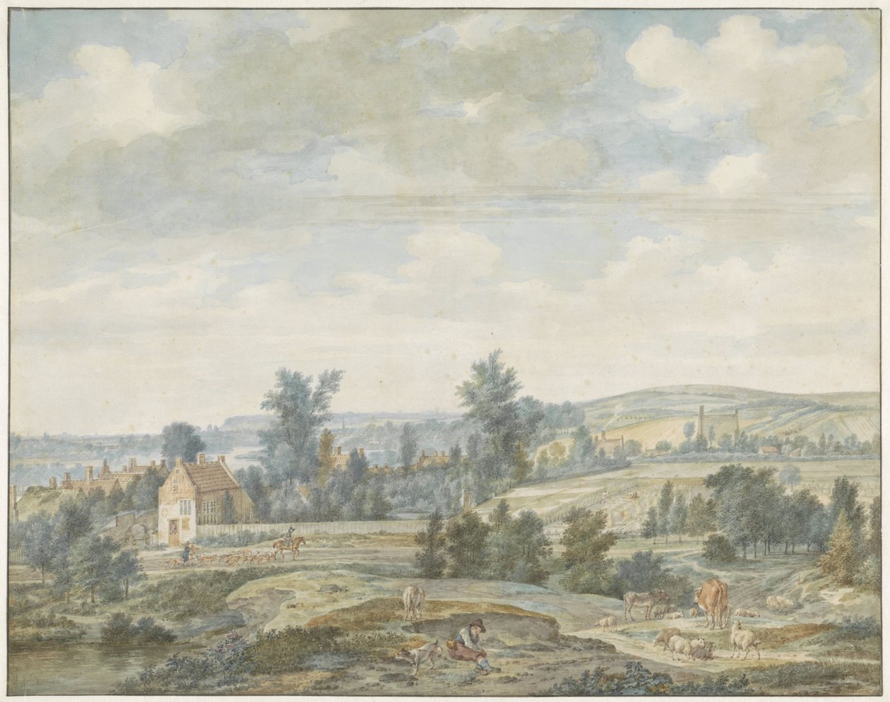 Vue de Middachten et Dieren - Aert Schouman