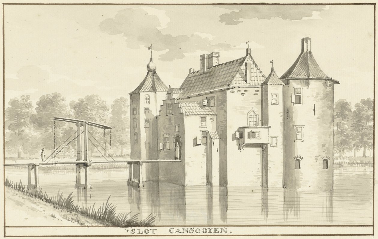 Le château Gansoijen près de Drongelen - Aert Schouman