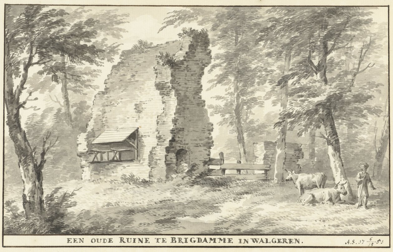 Ruine à Brigdamme sur Walcheren Une vieille ruine à Brigdamme à Walgeren - Aert Schouman