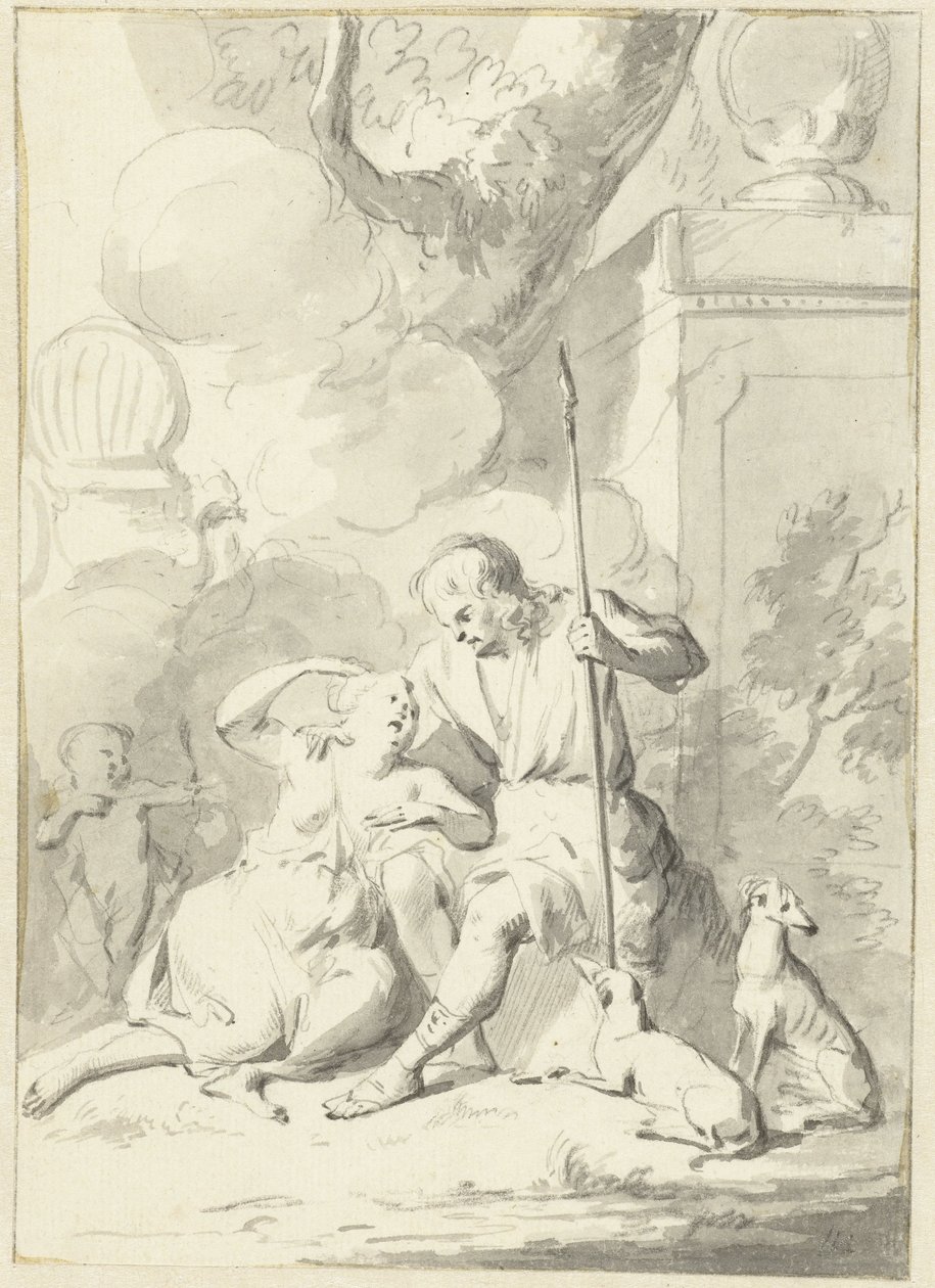 Vénus et Adonis (?) - Aert Schouman