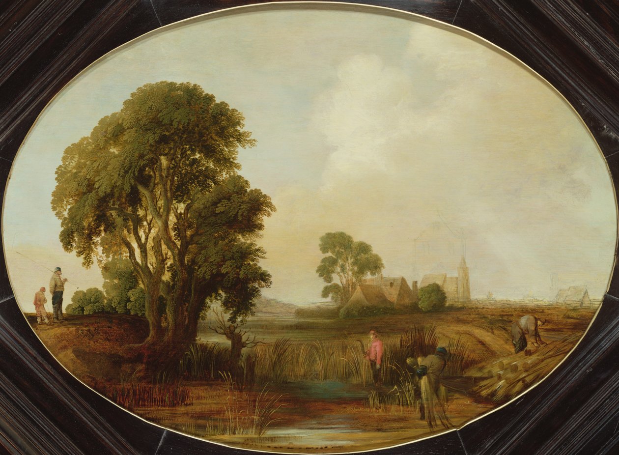 Paysage avec coupeurs de roseaux, 17ème siècle - Aert van der Neer