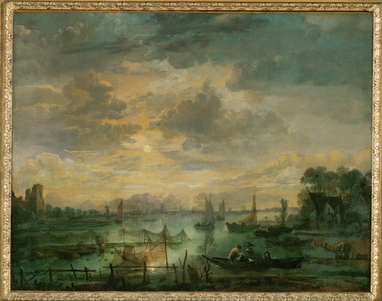 Pêche au clair de lune (huile sur toile) - Aert van der Neer