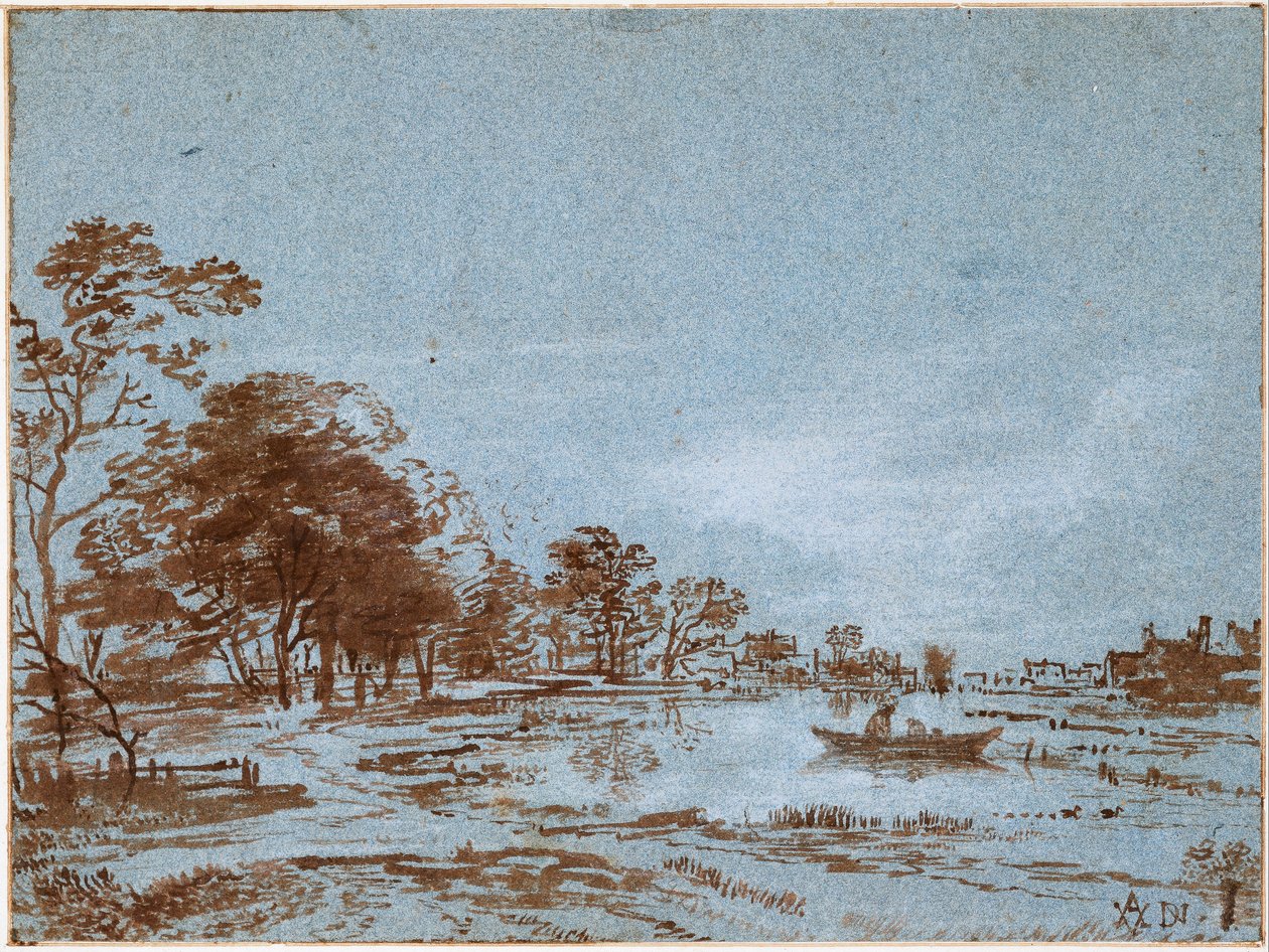 Paysage fluvial au clair de lune - Aert van der Neer