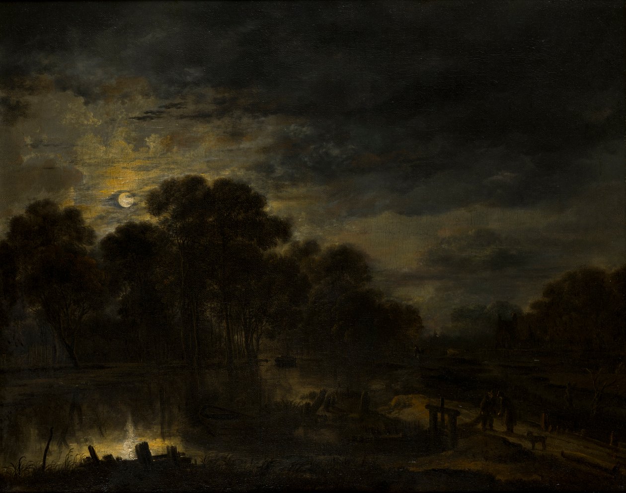 Paysage fluvial au clair de lune - Aert van der Neer