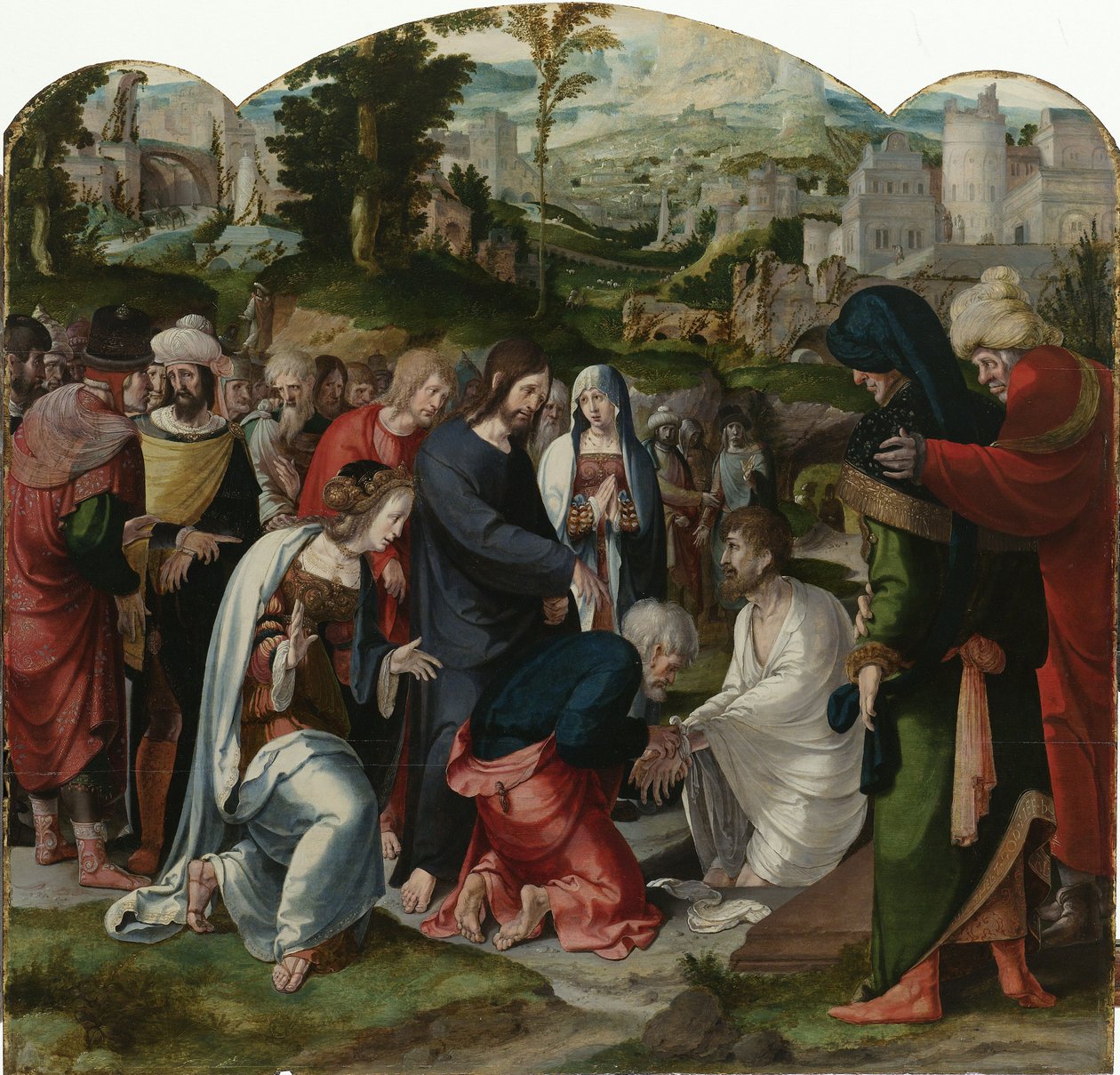 La résurrection de Lazare, panneau central du triptyque, c.1530 - Aertgen Claesz van Leyden