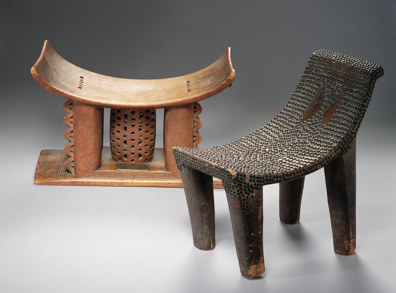 Tabouret Ashanti et tabouret Ngombe - African