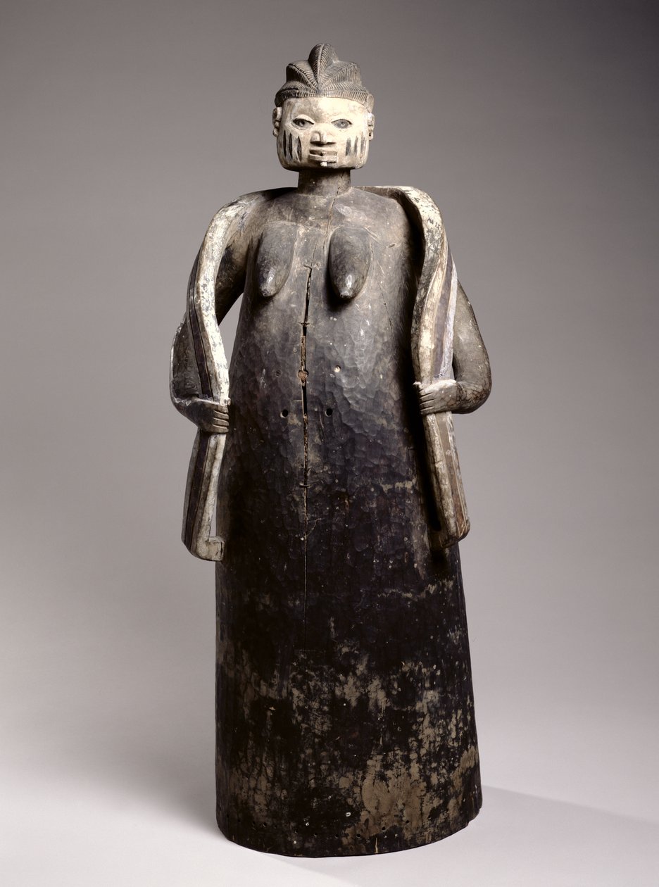 Masque corporel Gelede, culture Yoruba, République du Bénin (bois peint) - African