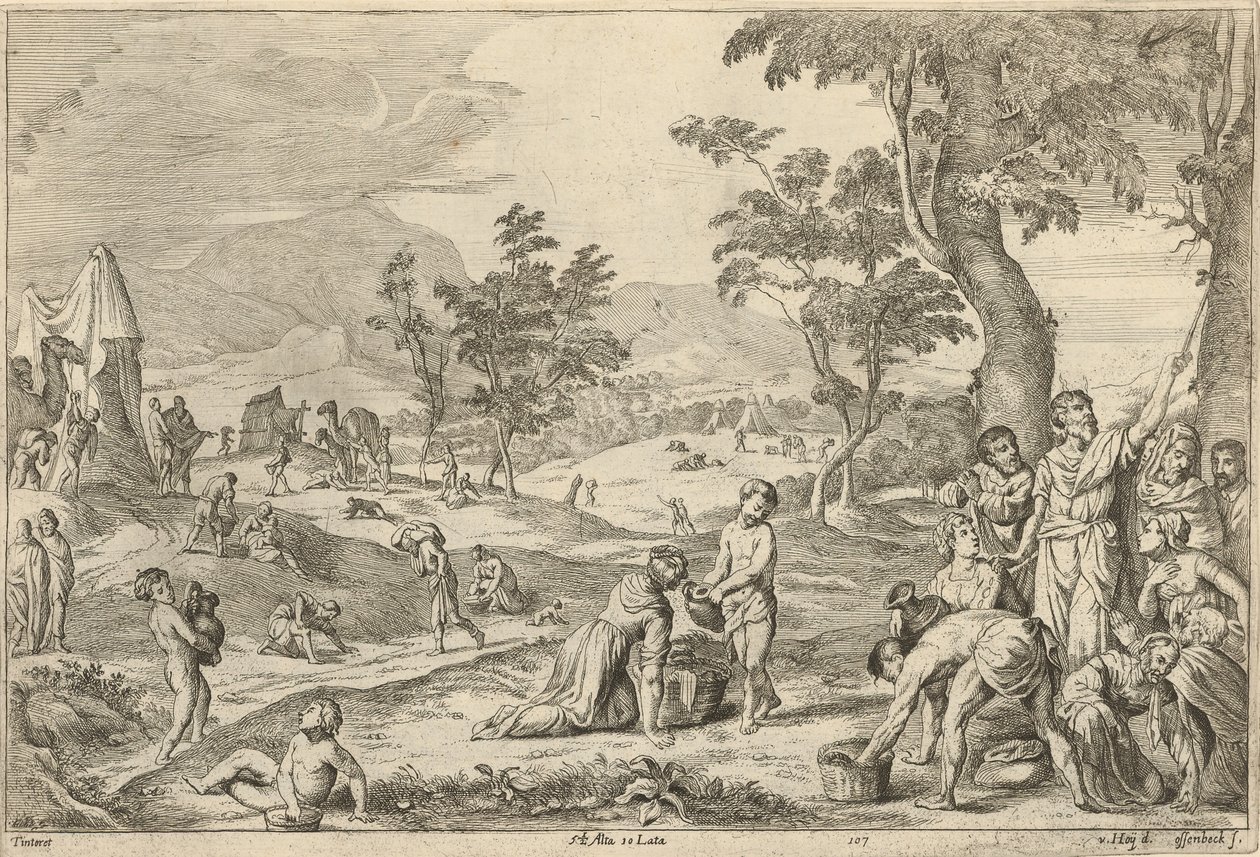 Les Israélites ramassant la manne - After David Teniers the Younger