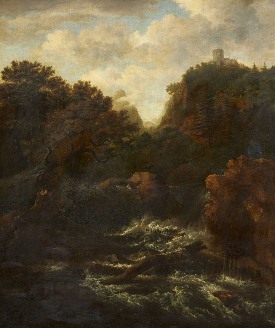 Paysage de montagne avec chute d