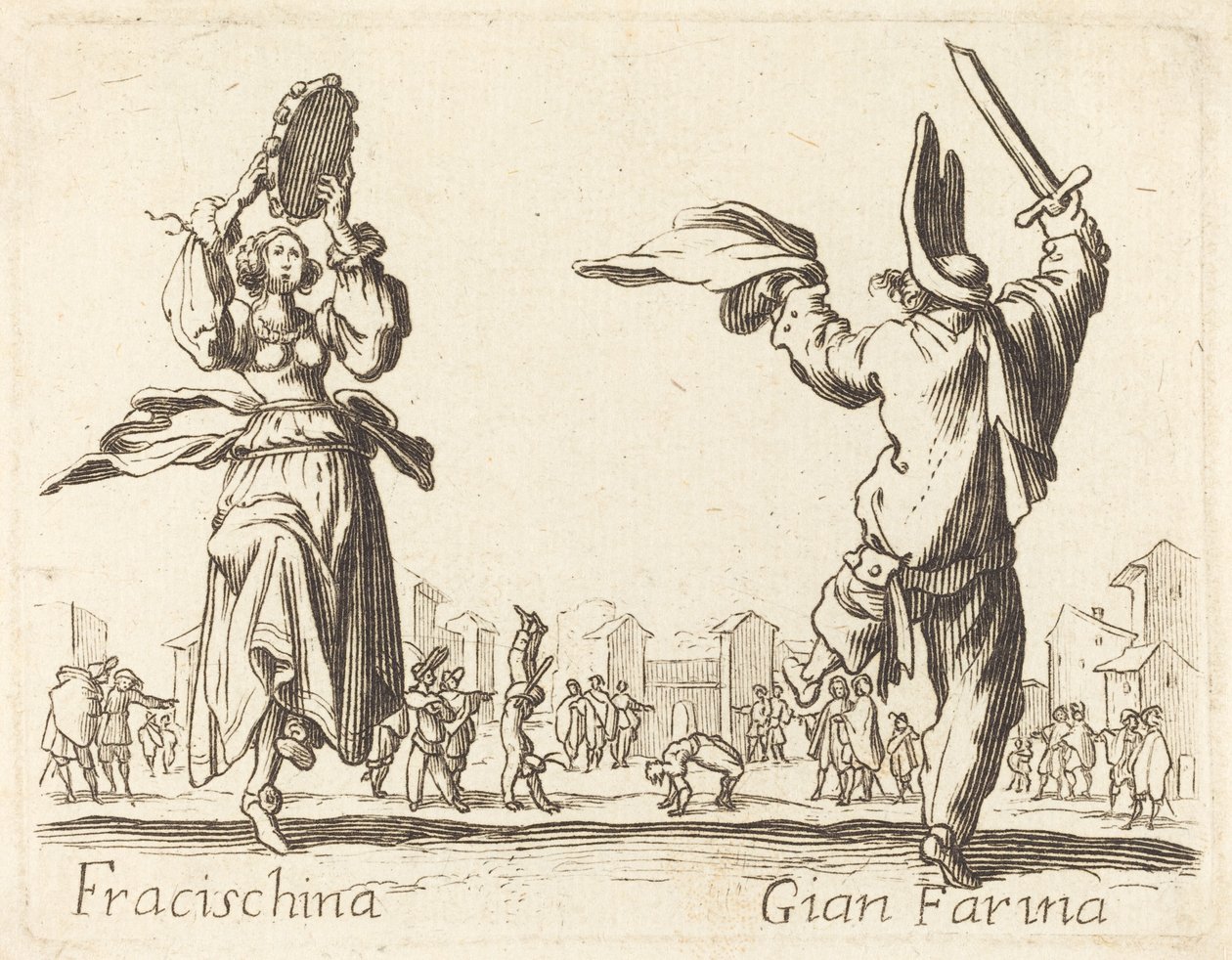 Fracischina et Gian Farina - After Jacques Callot