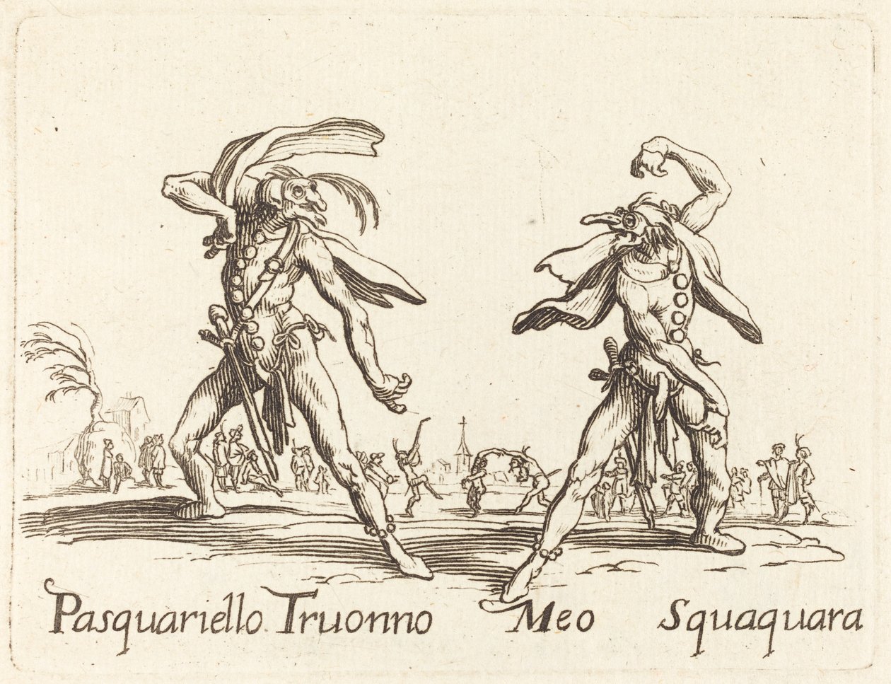 Pasquariello Truonno et Meo Squaquara - After Jacques Callot