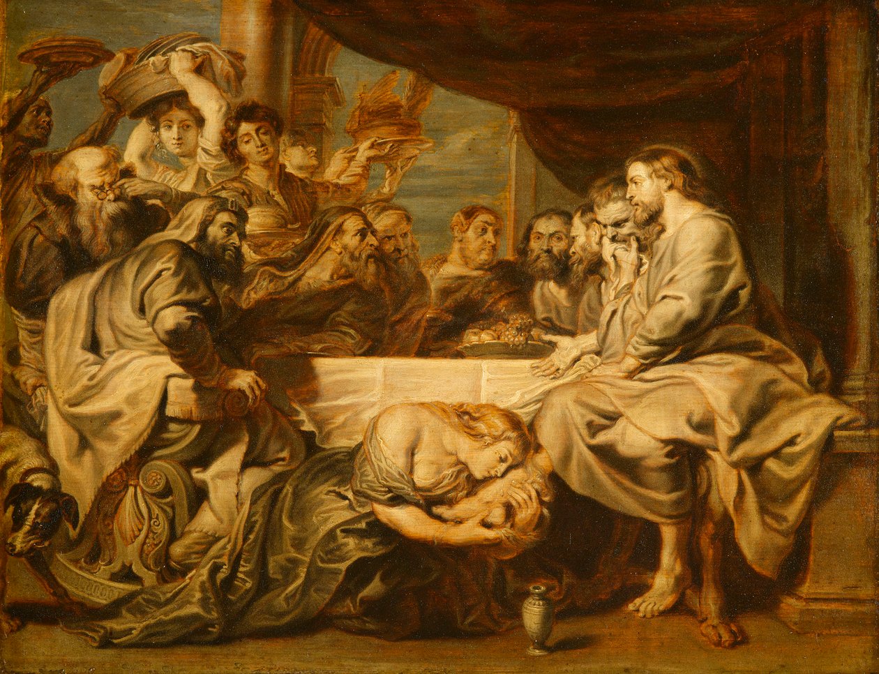Le Christ dans la maison de Simon - after Peter Paul Rubens