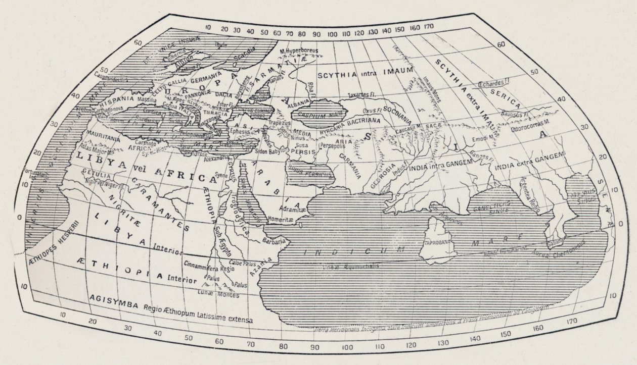 Carte du Monde, selon Ptolémée, 1923 - Agathodaemon of Alexandria