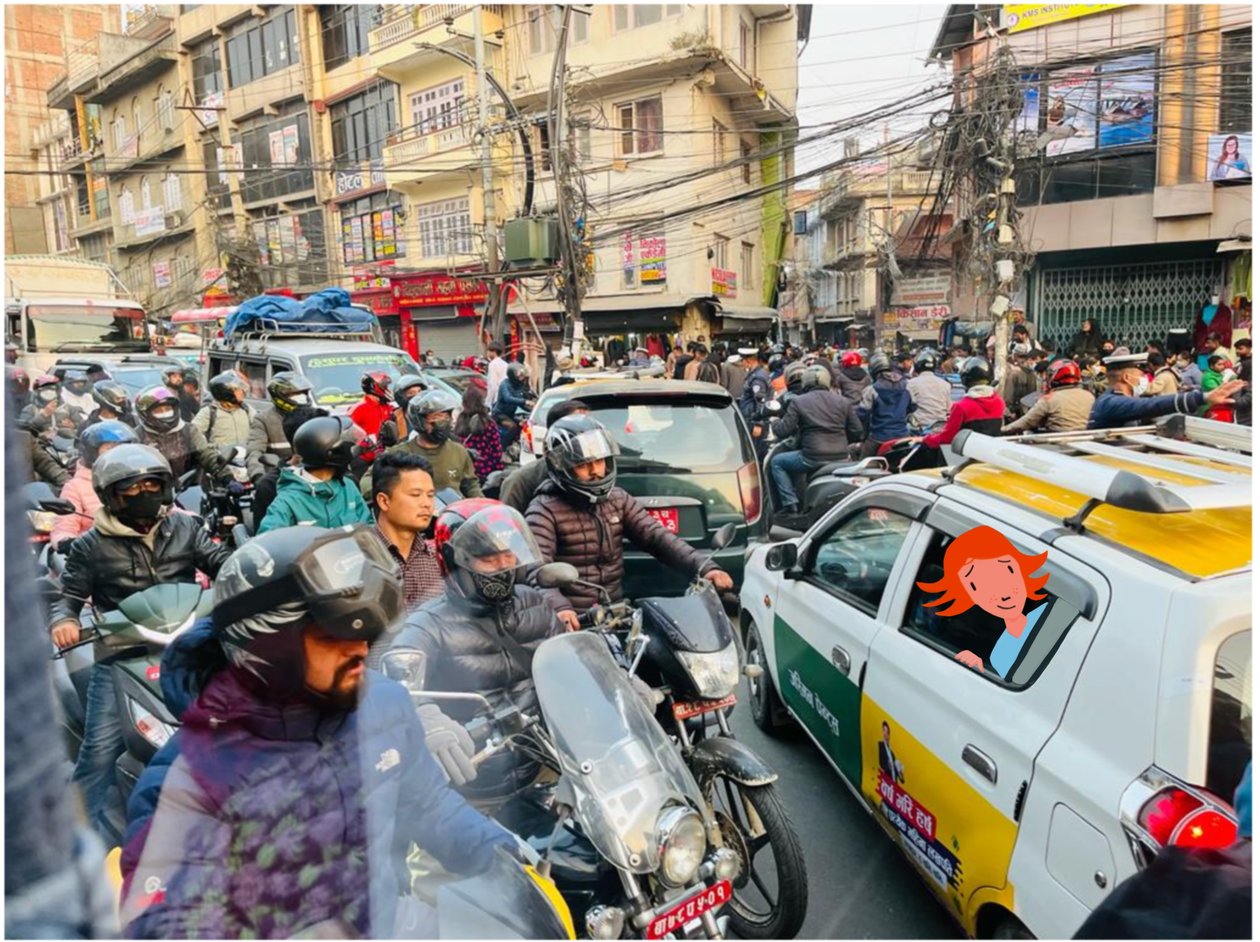 Traffic à Katmandou - Agnes Girardon
