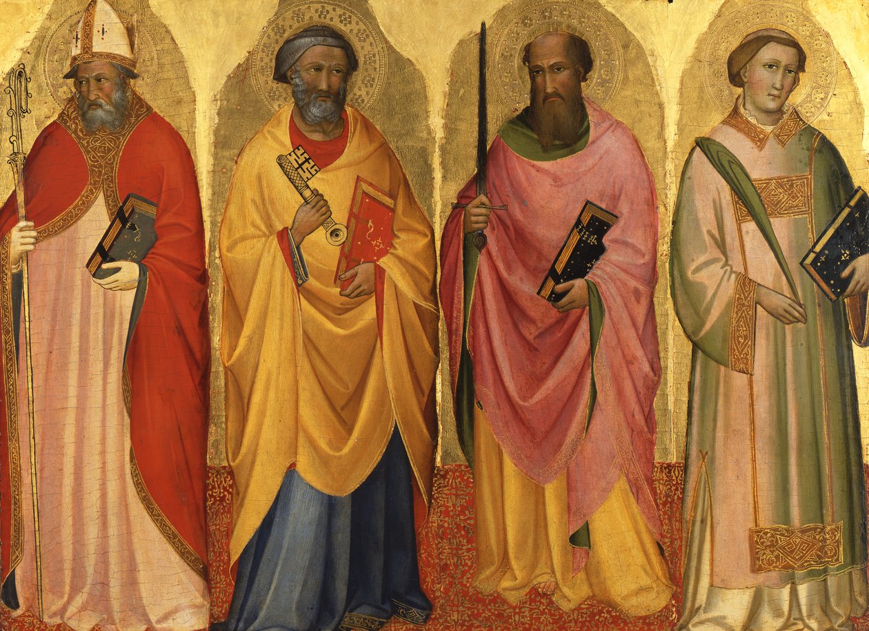 Un saint évêque / Saint Pierre / Saint Paul / Un saint diacre - Agnolo Gaddi