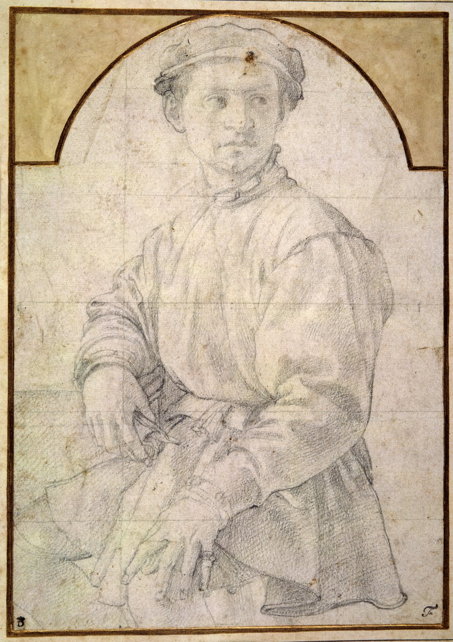 Étude pour un jeune homme avec un luth - Agnolo Bronzino
