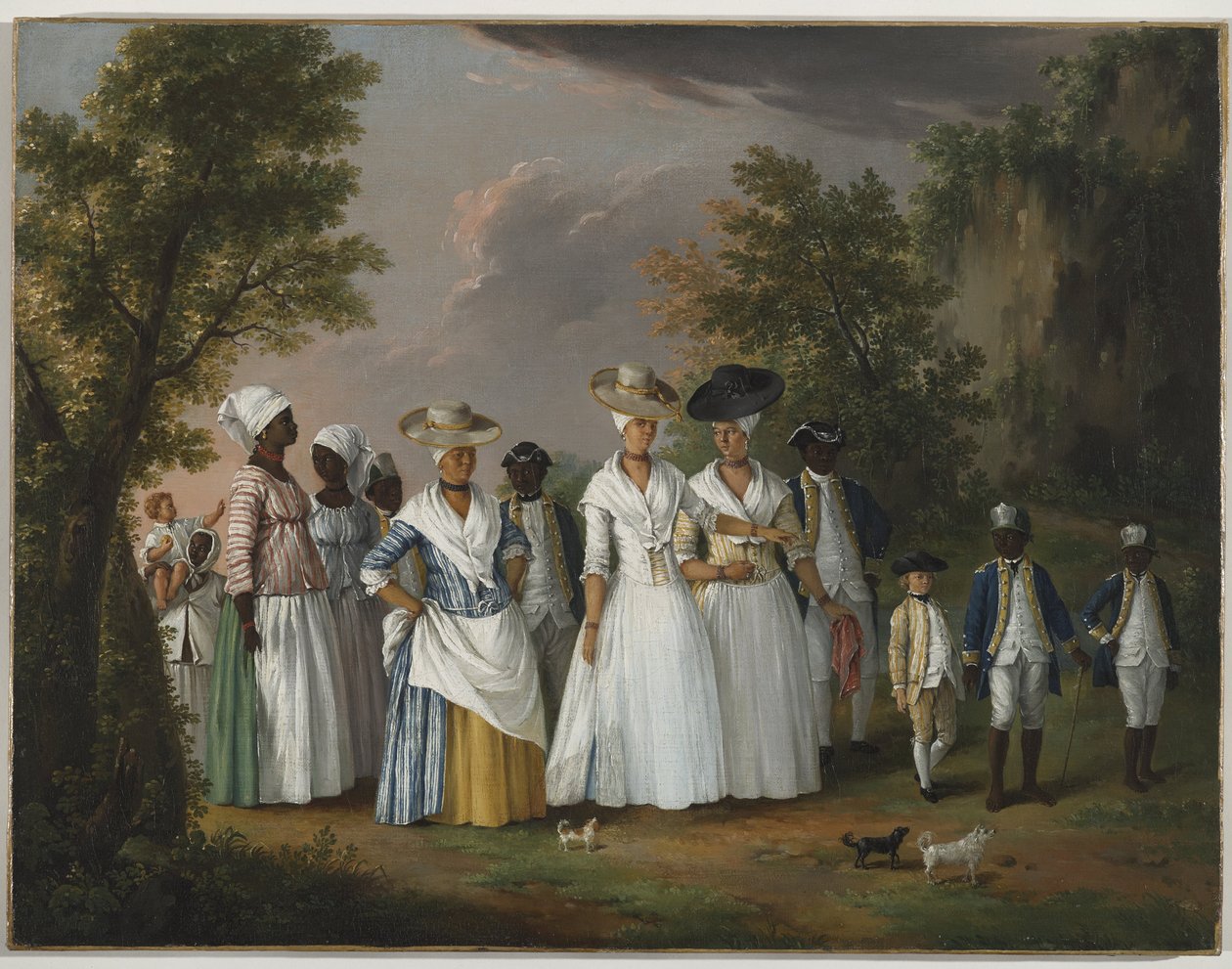 Femmes libres de couleur avec leurs enfants et serviteurs dans un paysage - Agostino Brunias