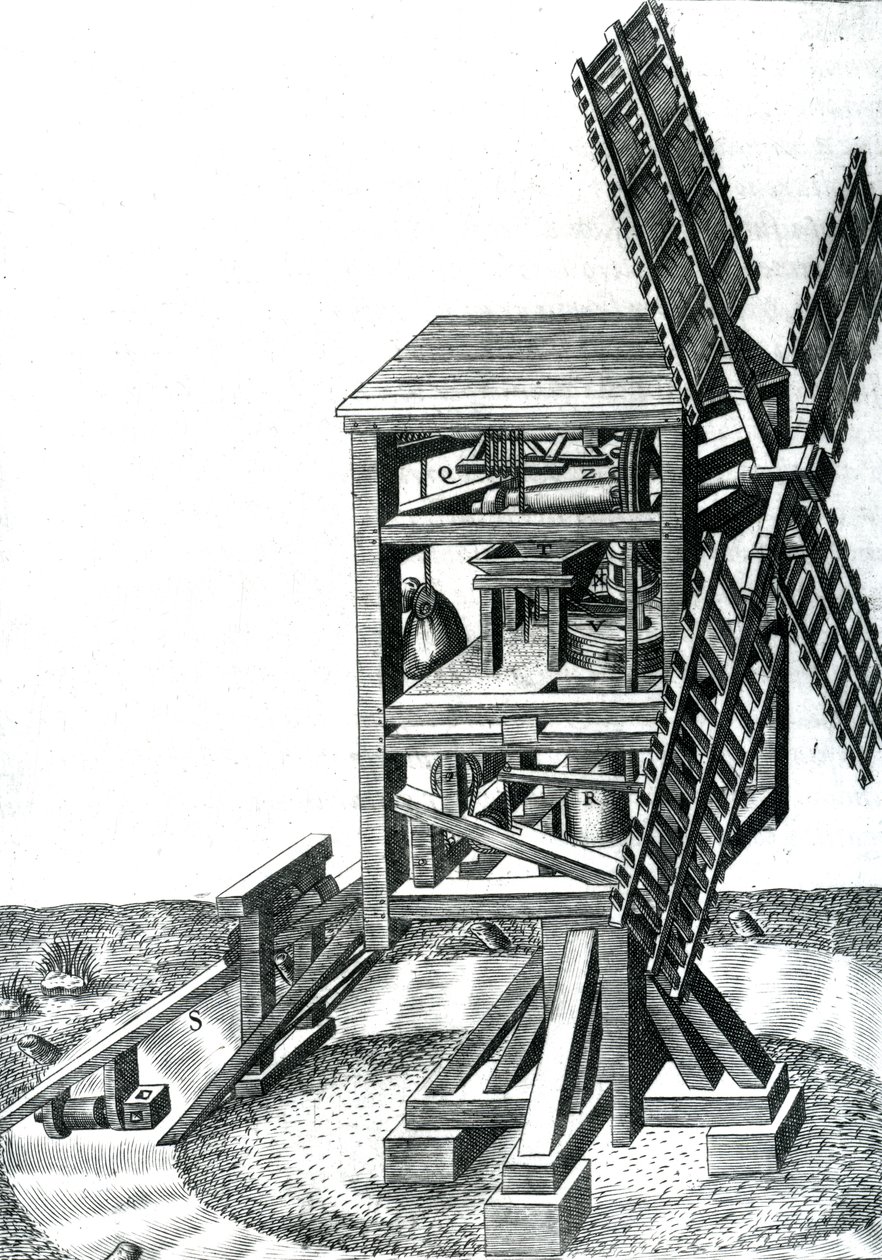 Figure CXXXIII, un moulin à vent avec un gouvernail, de 
