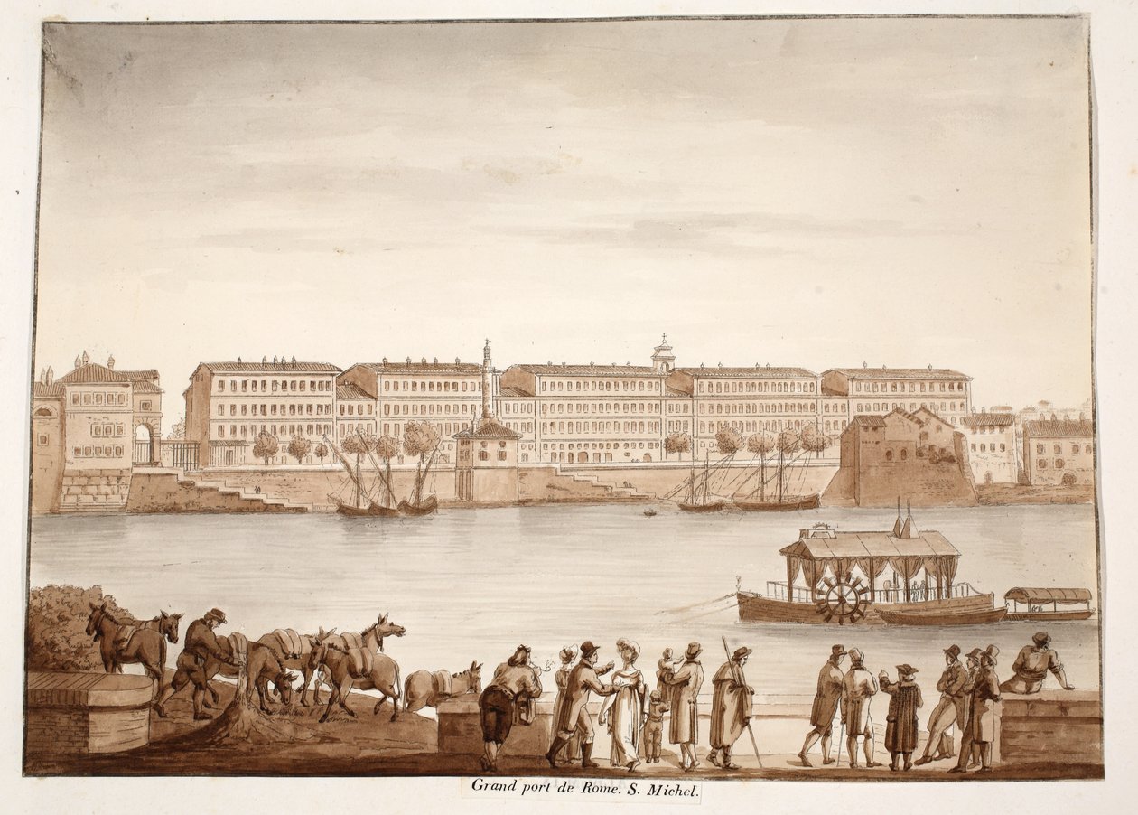 Porto di Ripa Grande et Ospizio di S. Michele, 1833 - Agostino Tofanelli