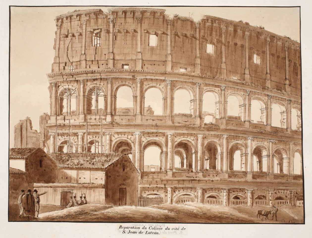 Restauration du Colisée du côté de Saint-Jean-de-Latran, 1833 - Agostino Tofanelli