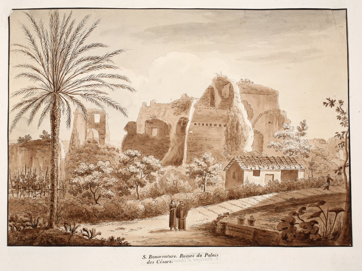 San Bonaventura et les ruines du Palais des Césars, 1833 - Agostino Tofanelli