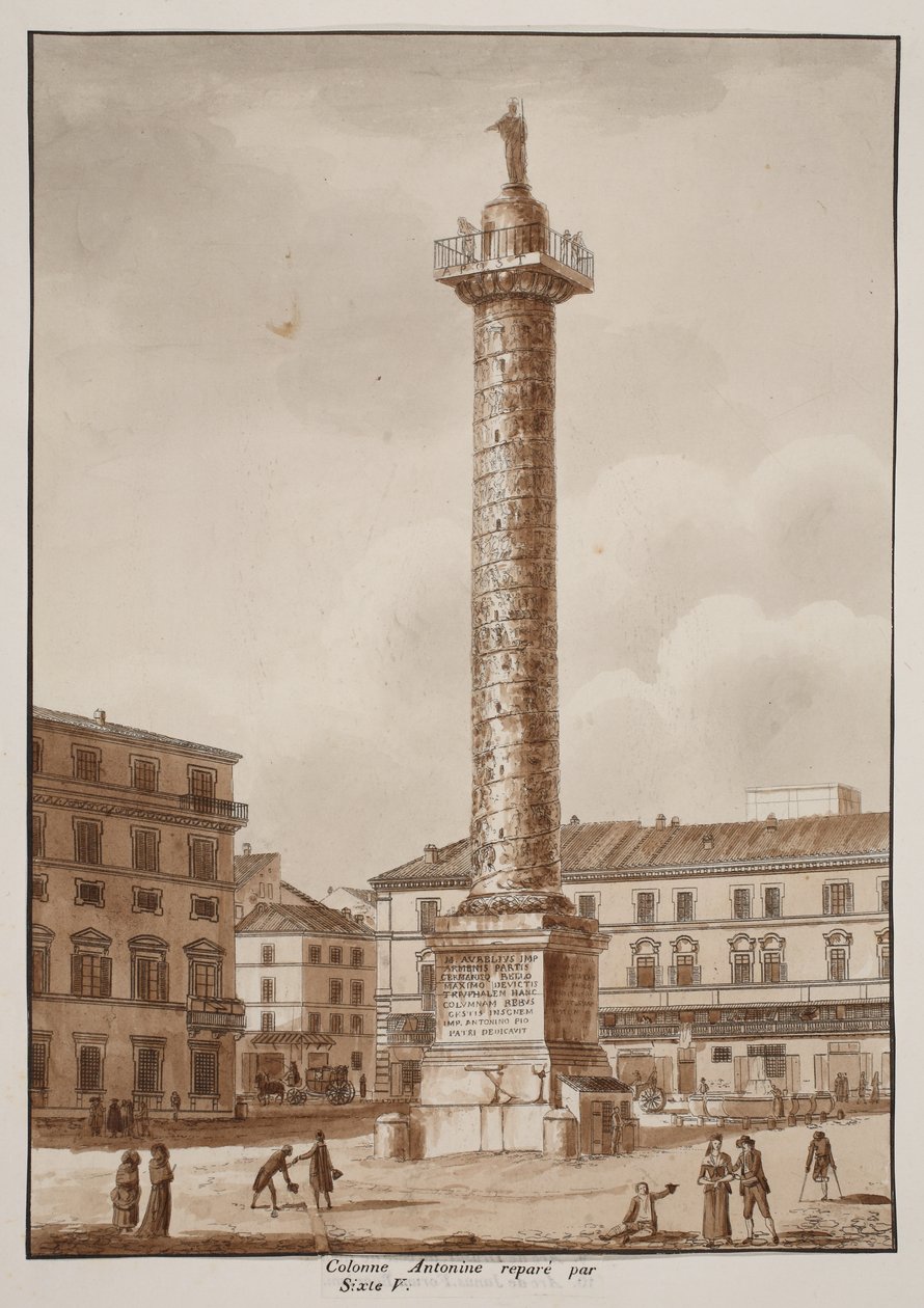 La Colonne Antonine, restaurée par Sixte V, 1833 - Agostino Tofanelli
