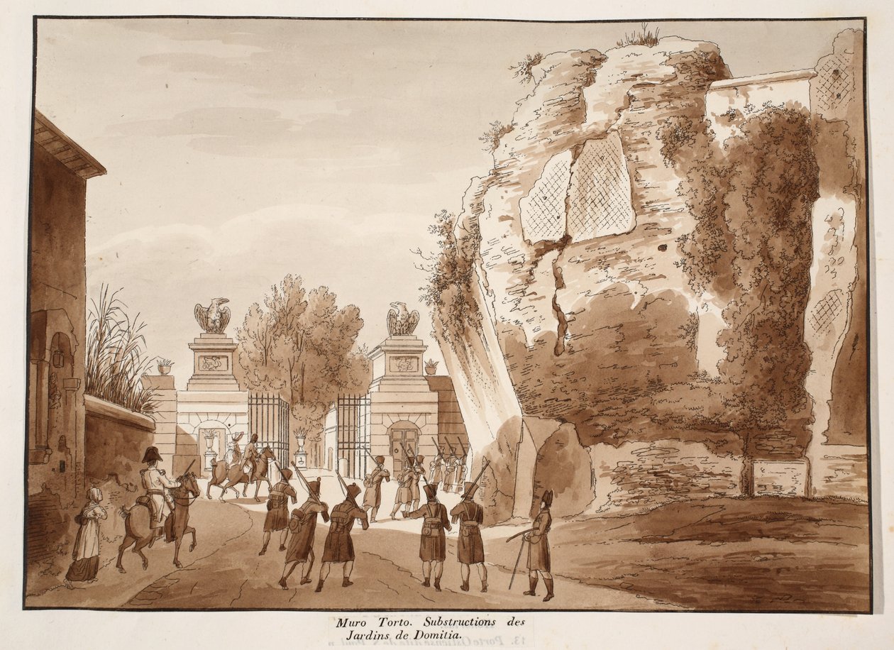Le Muro Torto et les fondations des jardins de Domitien, 1833 - Agostino Tofanelli