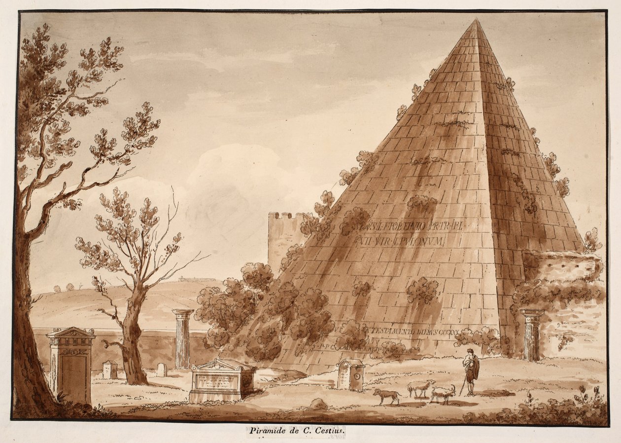 La Pyramide de C. Cestius, 1833 - Agostino Tofanelli