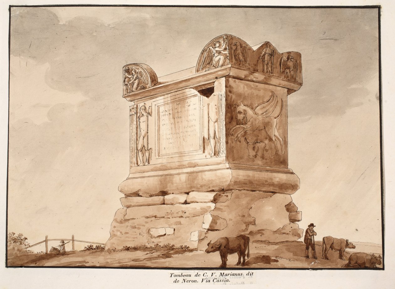 Le tombeau de C.V. Marianus, également connu sous le nom de tombeau de Néron. Via Cassia, 1833 - Agostino Tofanelli