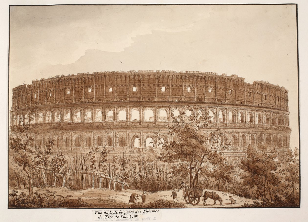 Vue du Colisée depuis les thermes de Titus, en 1788, 1833 - Agostino Tofanelli