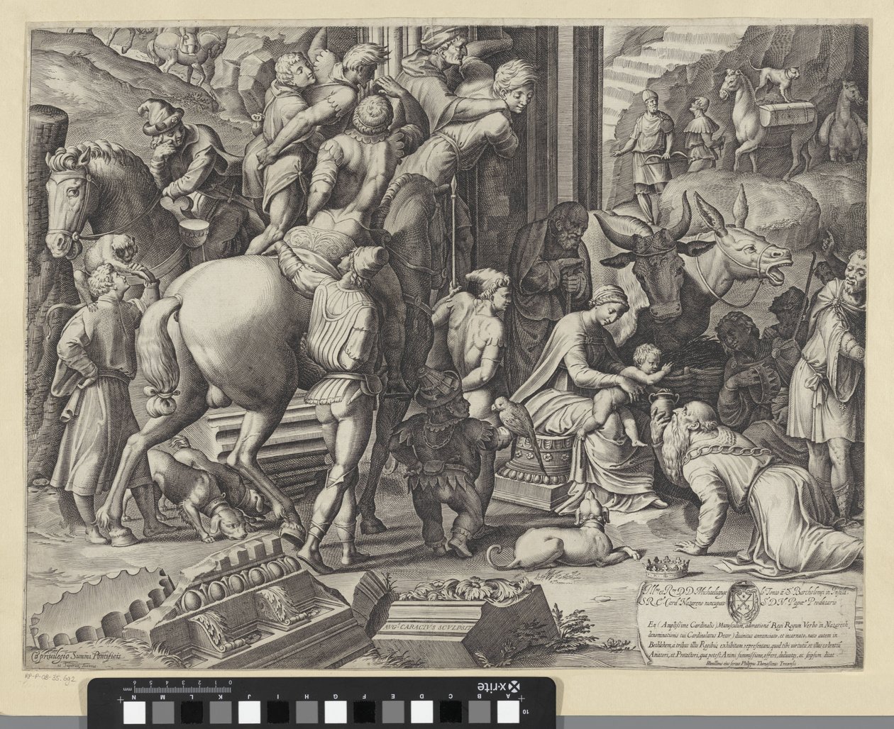 Adoration des mages (partie inférieure gauche) - Agostino Carracci