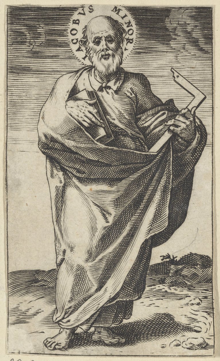 L'apôtre Jacques le Mineur avec un livre et une équerre Le Christ