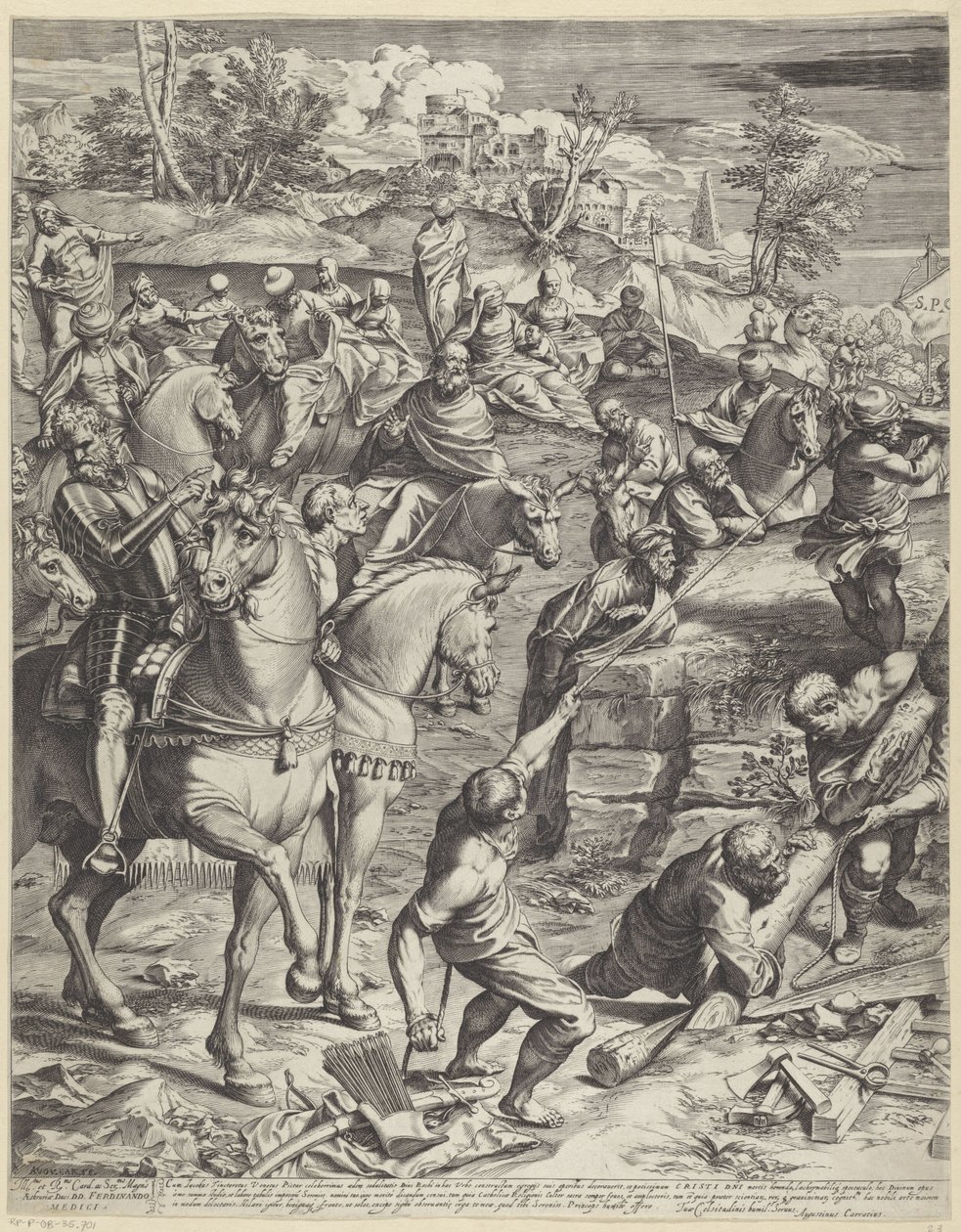 Crucifixion du Christ (partie gauche) - Agostino Carracci
