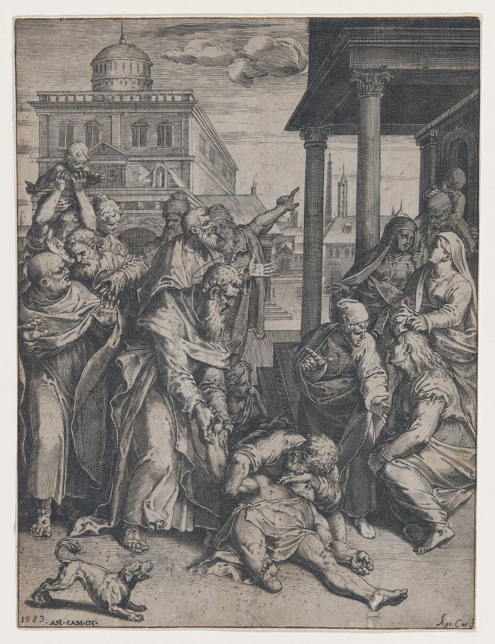 Saint Paul ressuscitant Patroclus entouré d