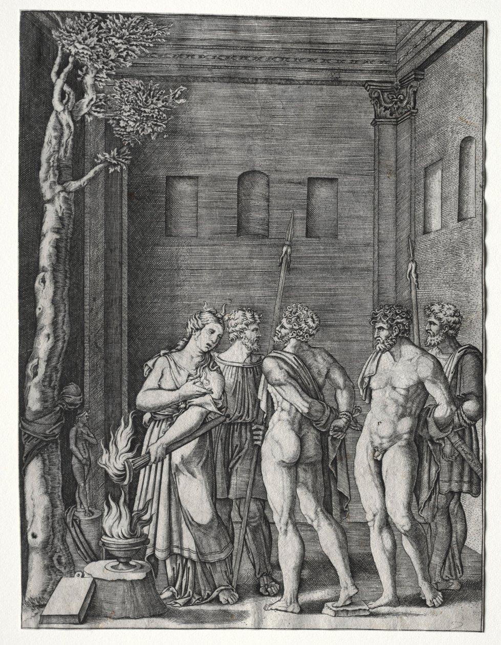Oreste et Pylade amenés à Iphigénie pour le sacrifice - Agostino Musi